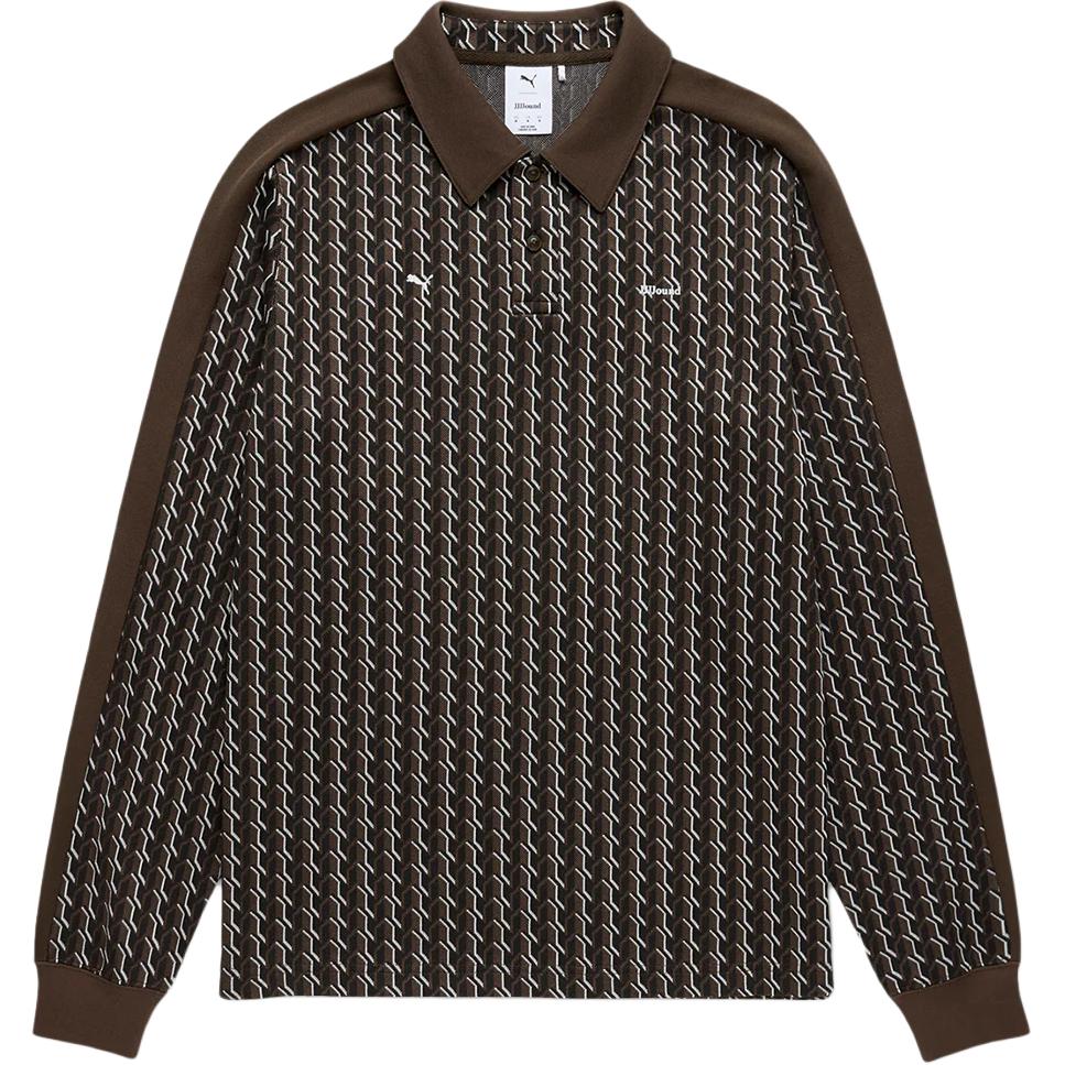 Puma X Jjjjound T7 Двусторонняя жаккардовая комбинированная модная рубашка-поло с длинным рукавом Унисекс топы 635538-52