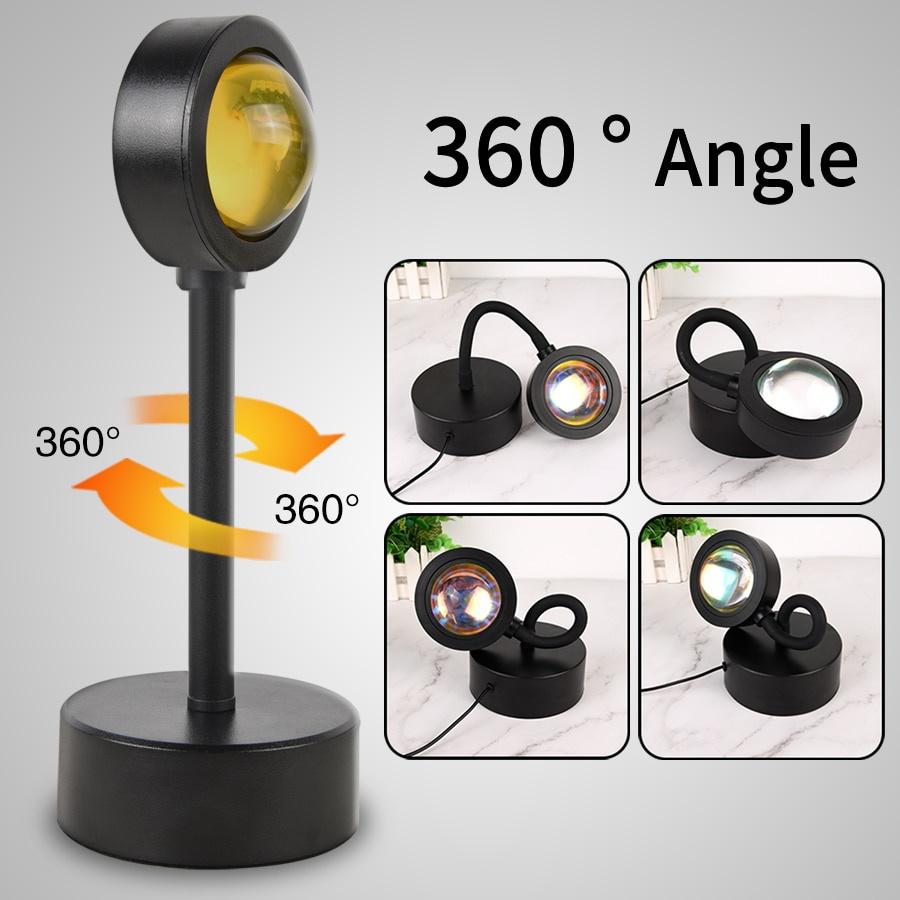 LED USB Sunset Lamp Sunset Projector Mood Light Living Room Bedroom Night Light Room Decor Bar Atmosphere Photography Background