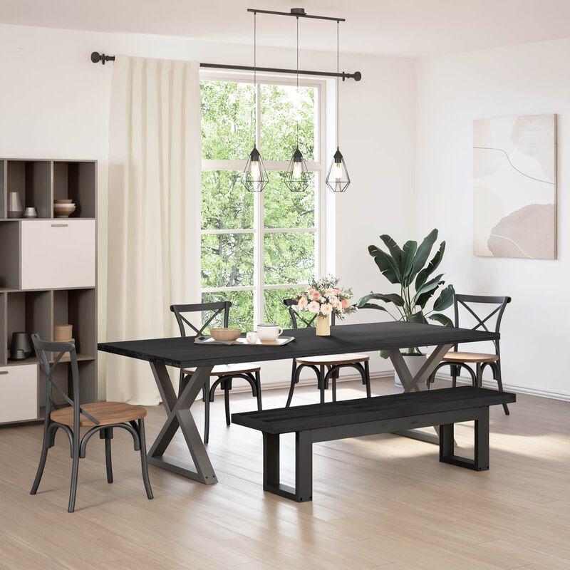 vidaXL Banc de salle à manger NOAIN 180 x 41 x 45 cm Pin massif Noir