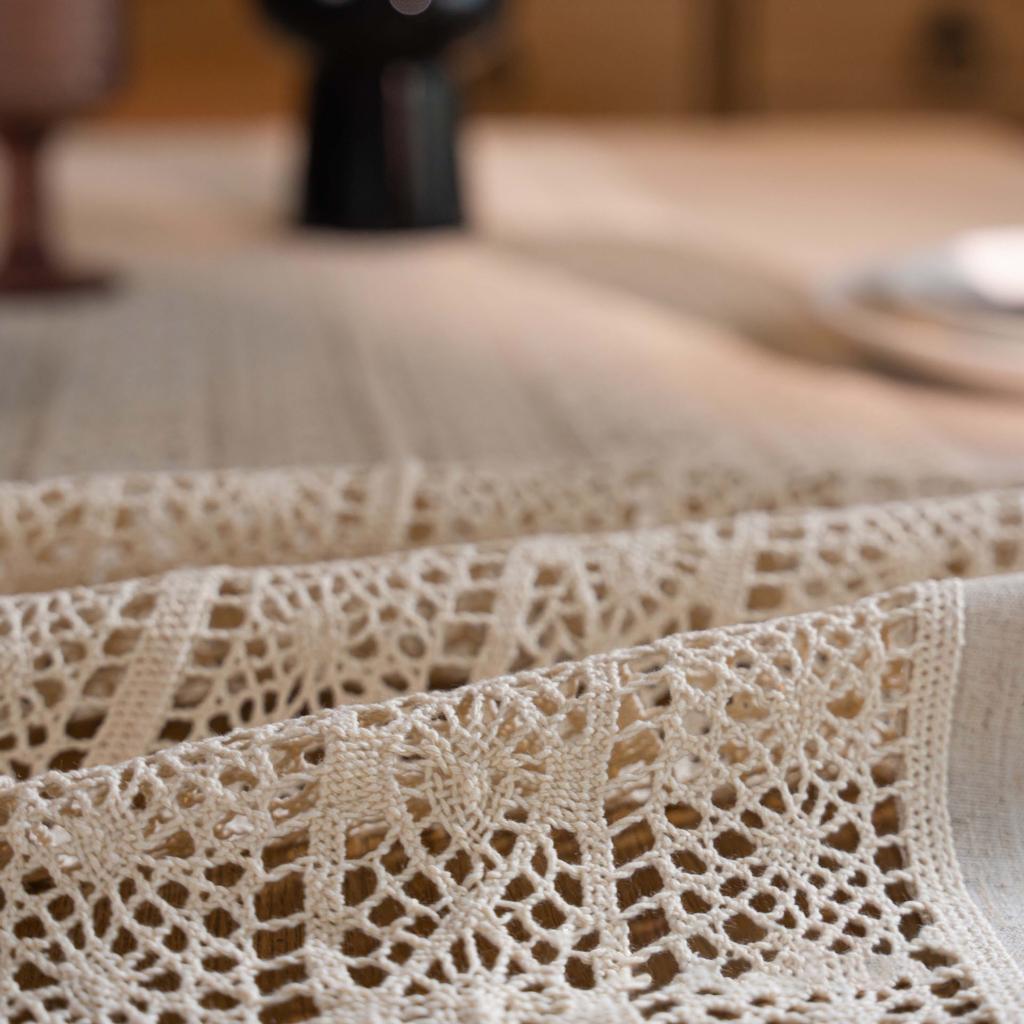 Скатерть из хлопка и льна с кисточками, легкая, роскошная, кружевная, крючком, скатерть для вечеринки, свадьбы, фоновая ткань с кисточками, рождественские украшения