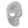 Skull Pin Brooch Sparkling Vintage Decorative Clear Rhinestone Skull Head Pin Brooch for Halloween