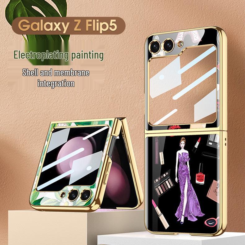 Креативный складной чехол для телефона Samsung Galaxy Z Flip5 - Стильный дизайн для девушек