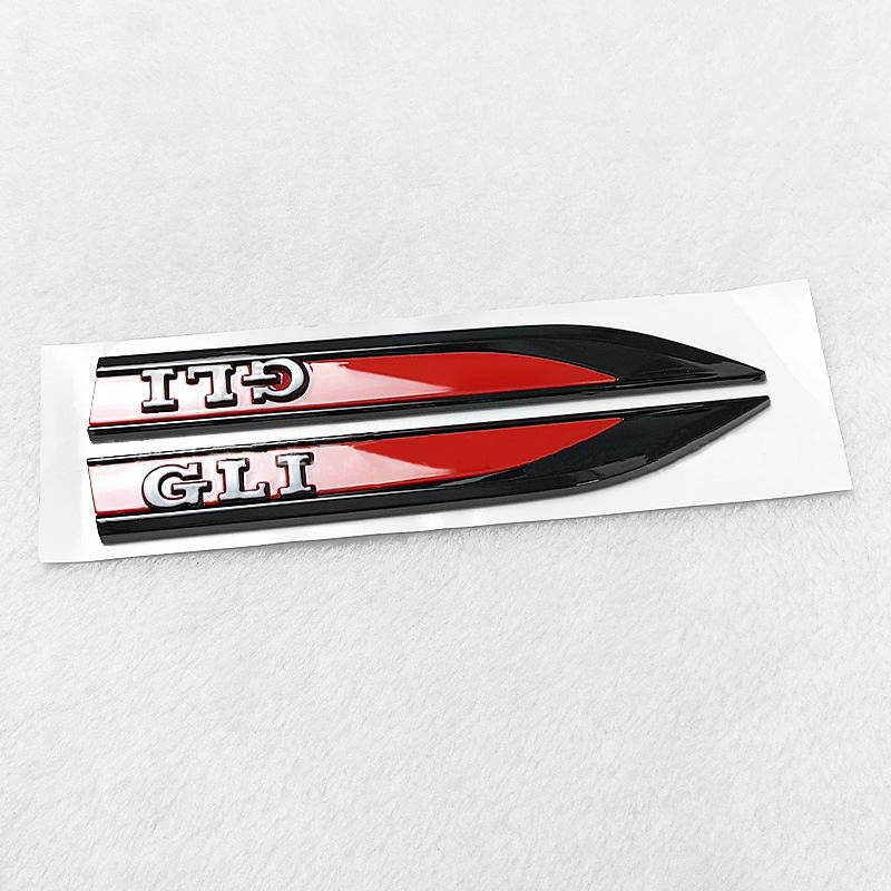 BPT1 Hot 2pcs Rline R GTI GLI Emblem Car Fender Side Wing Auto Sticker Accessories For Volkswagen VW Golf MK8 Polo Passat Magotan Tiglt2