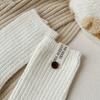 Button Label Mid-Tube Socks Middle Tube Snow Boot Socks Fashion Knitted Socks