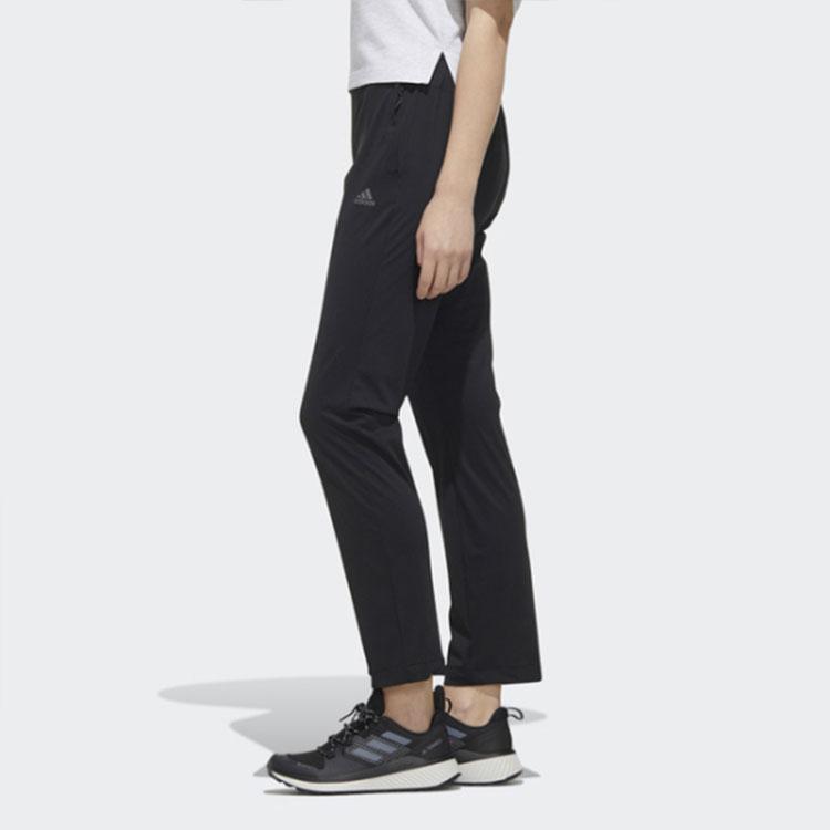 Adidas Спортивные длинные брюки с однотонным логотипом, быстросохнущие, эластичные, женские, черные FM7545