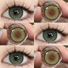 1 пара цветных контактных линз для глаз, голубые линзы для серых зрачков, коричневые линзы, зеленые контактные линзы, косметический макияж на год