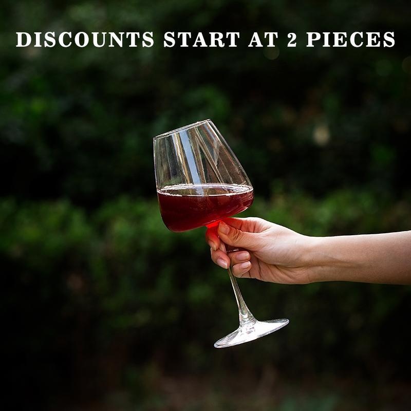 Concave Bottomed Red Wine Glass, Hand Blown Red Bottomed Large Crystal Wine Glass,Transparent/Black Long Handled Glassware