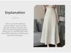 Retro High Waist Solid Color Long Skirt - Korean Style All-Match