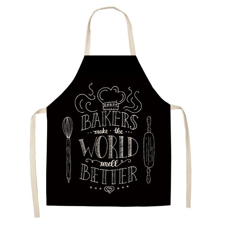1 Piece Letter Men's and Women's Kitchen Aprons Linen Apron Home Apron Home Cooking Apron Catering Cleaning Apron Wholesale
