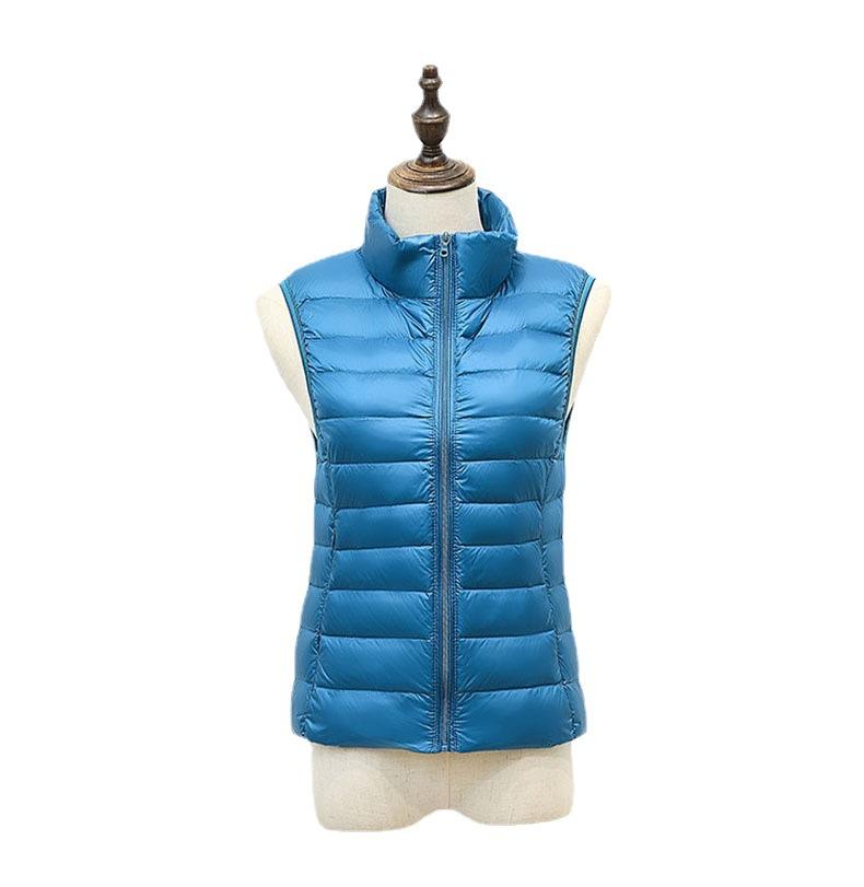 Autumn and winter down vest women's stand-up collar casual light short vest liner down jacket women