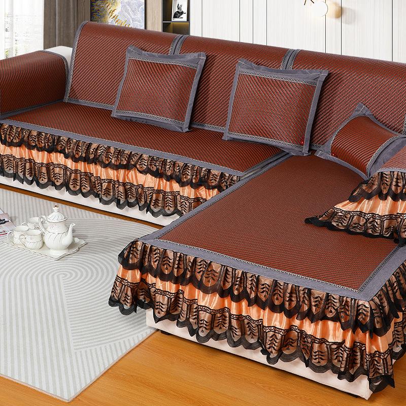 Summer Sofa Cushion Rattan Mat Cushion Non-Slip Stain-Resistant Cushion Living Room Sofa Cooler Cushion Sofa Cover