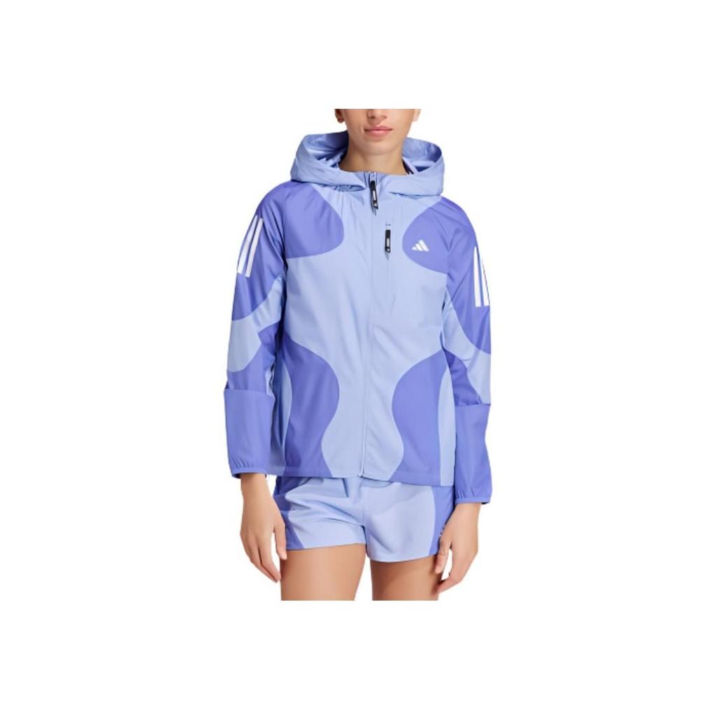 Adidas Running Own The Run Base Wind.Rdy Comfortable Sports Minimalist Hooded Jacket Women Jacket Blue IW0034