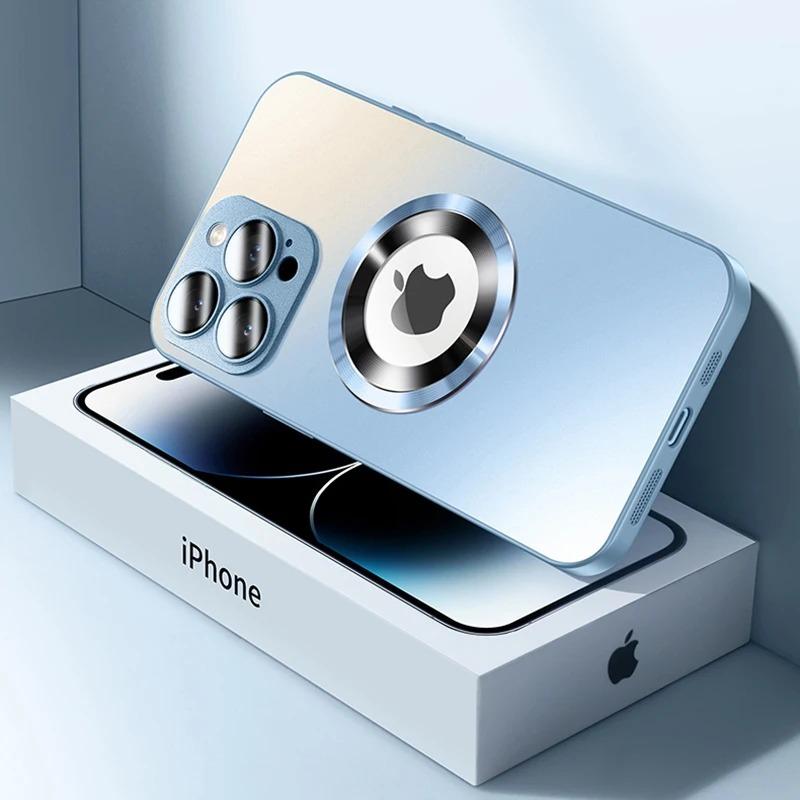 Роскошный матовый магнитный чехол For Magsafe для iPhone 16 15 Pro Max 14 13 12 11 Защита камеры Ударопрочный Чехол для беспроводной зарядки