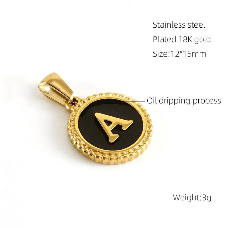 Новый кулон с черной буквой в виде капли масла, кружево 18 карат, классический универсальный нишевый дизайн кулона