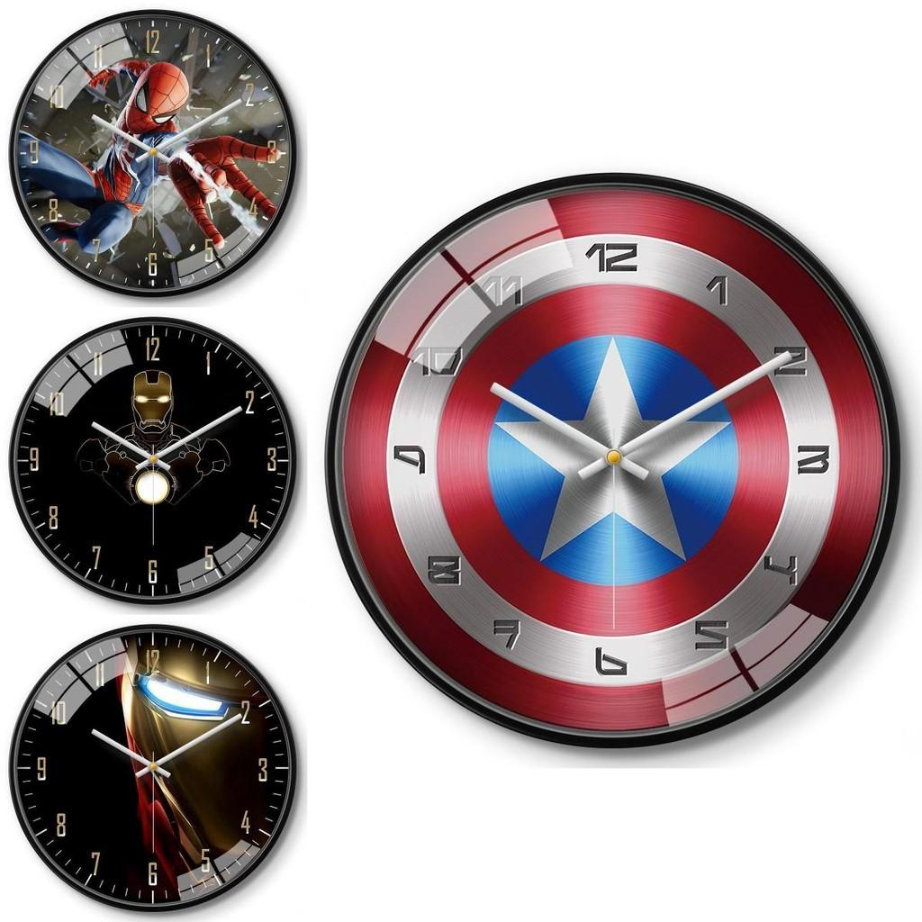 Marvel Captain America Iron Man Spider Man Pattern Wall Clock For Kids Room Decor