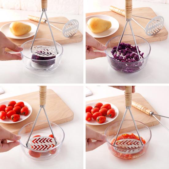 Kitchen Gadget Multi-use Practical Easy To Use Large Round Press Plate for Vegetable Fruits Masher Kitchen Tool