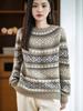 Women's Loose Fit Round Neck Wool Sweater – Lightweight, Comfy & Versatile for Spring and Autumn