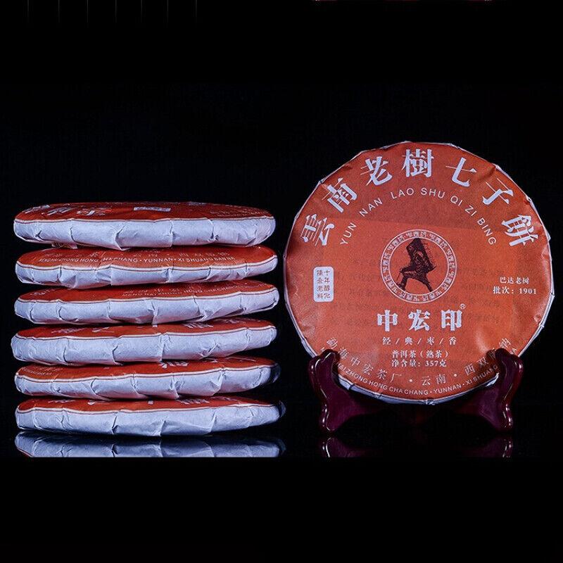 357 г Ароматный спелый чай Пуэр с мармеладом, Мэнхай, крупнолистовой чай Пуэр, приготовленный торт