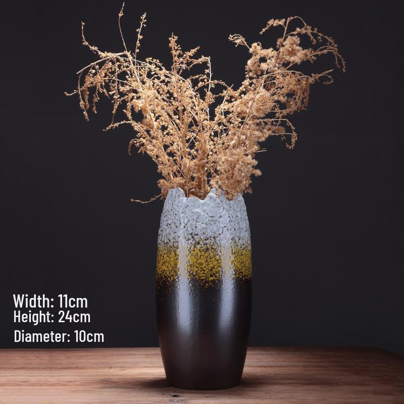 Европейская минималистичная керамическая напольная ваза для гостиной - Икебана и сухоцветы