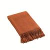 1 шт. вязаное одеяло Morandi Orange Tassel, мягкое теплое одеяло с ворсом для дивана, кемпинга, путешествий