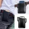Men's Leather Phone Holster for Belt Outdoor Casual Running Sports Vertical Cell Phone Holder Pouch