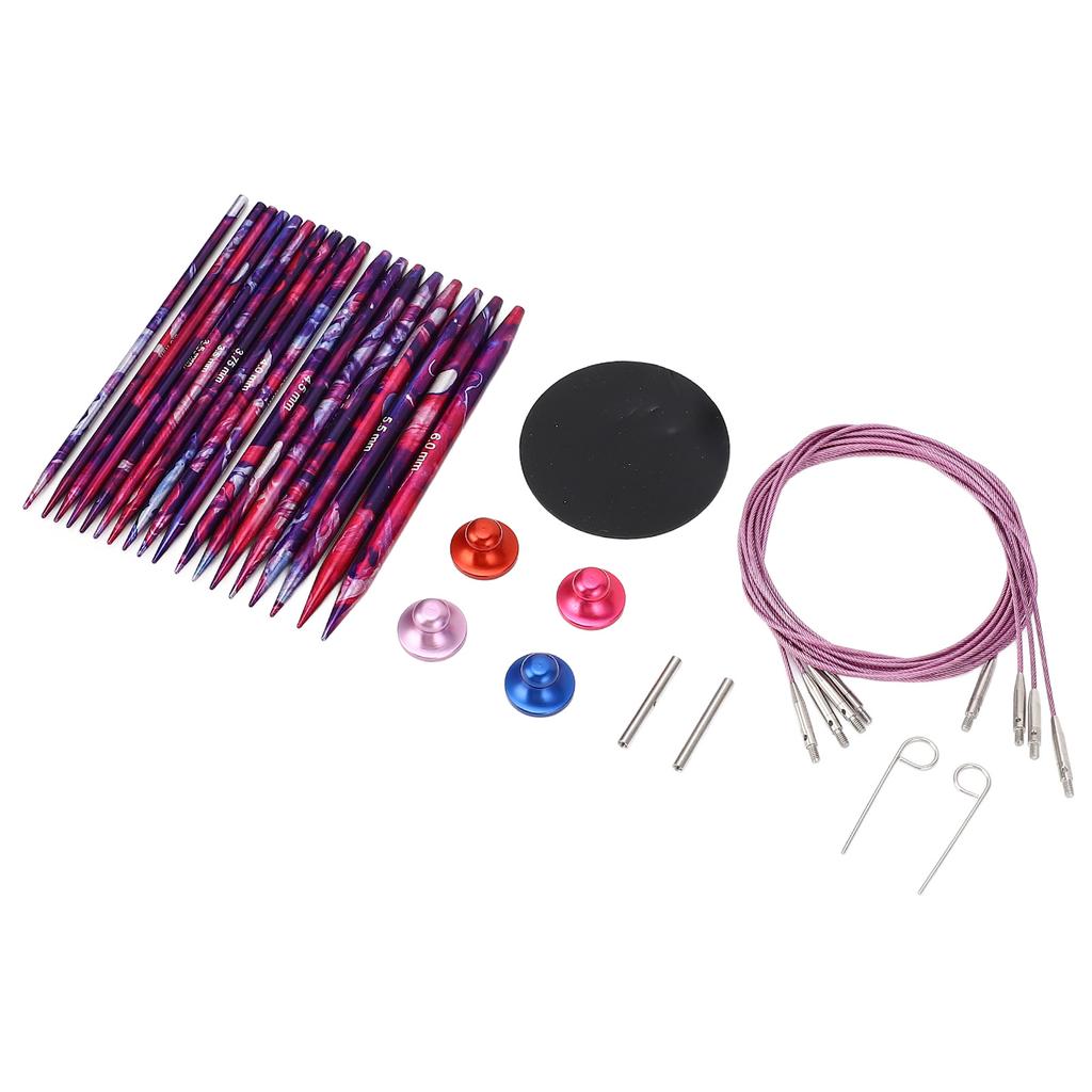 Набор круговых спиц для вязания, съемный, длина 10 см, 9 пар, алюминиевые круговые спицы 3,0–6,0 мм