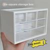 Korean-Style Six-Grid Transparent Desktop Storage Box for Jewelry and Dorm Rooms