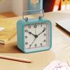 1PC Metal Square Small Alarm Clock Desktop Silent Clock Student Bed Sleep Luminous Quartz Table Clock.