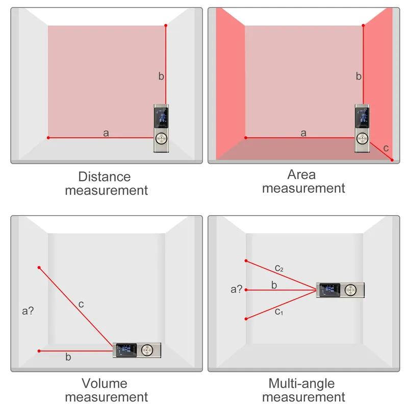 Laser Level Distance Meter Rangefinder Laser Tape Measure Golf Distance Angle Measure Range Hunting Finder Digital Laser Tools