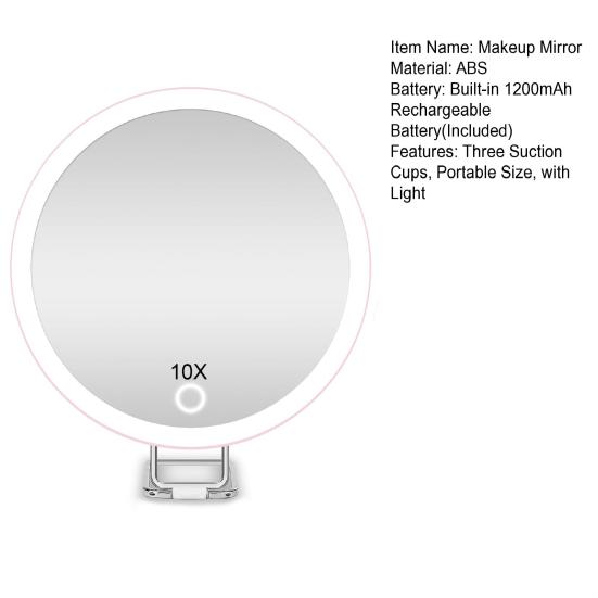 Зеркало увеличительное 10/20/30X со светодиодной подсветкой, пинцет, вращающийся на 360 градусов, переносное настенное крепление