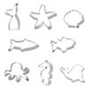 8 шт., формочки для печенья с океанскими животными, хвост русалки, морская звезда, морская ракушка, формы акулы, морские тематические формы для печенья, формочки для помадки из нержавеющей стали на день рождения