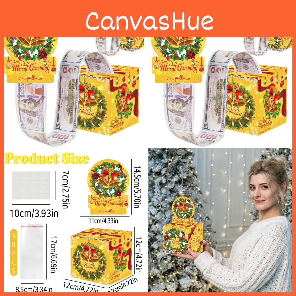 Подарочная Рождественская Коробка с Темой Колокольчика и Карманом для Денег Празднования Для