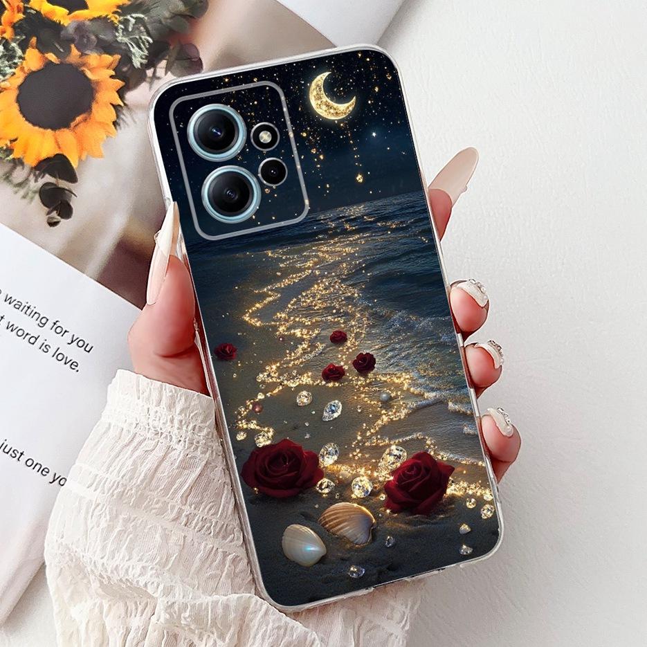 Чехол для Xiaomi Redmi Note 12 4G Красивые Цветы Расписная Крышка Мягкий Тонкий Чехол для Телефона Для Redmi Note 12 Pro Plus Note12 5G Корпус