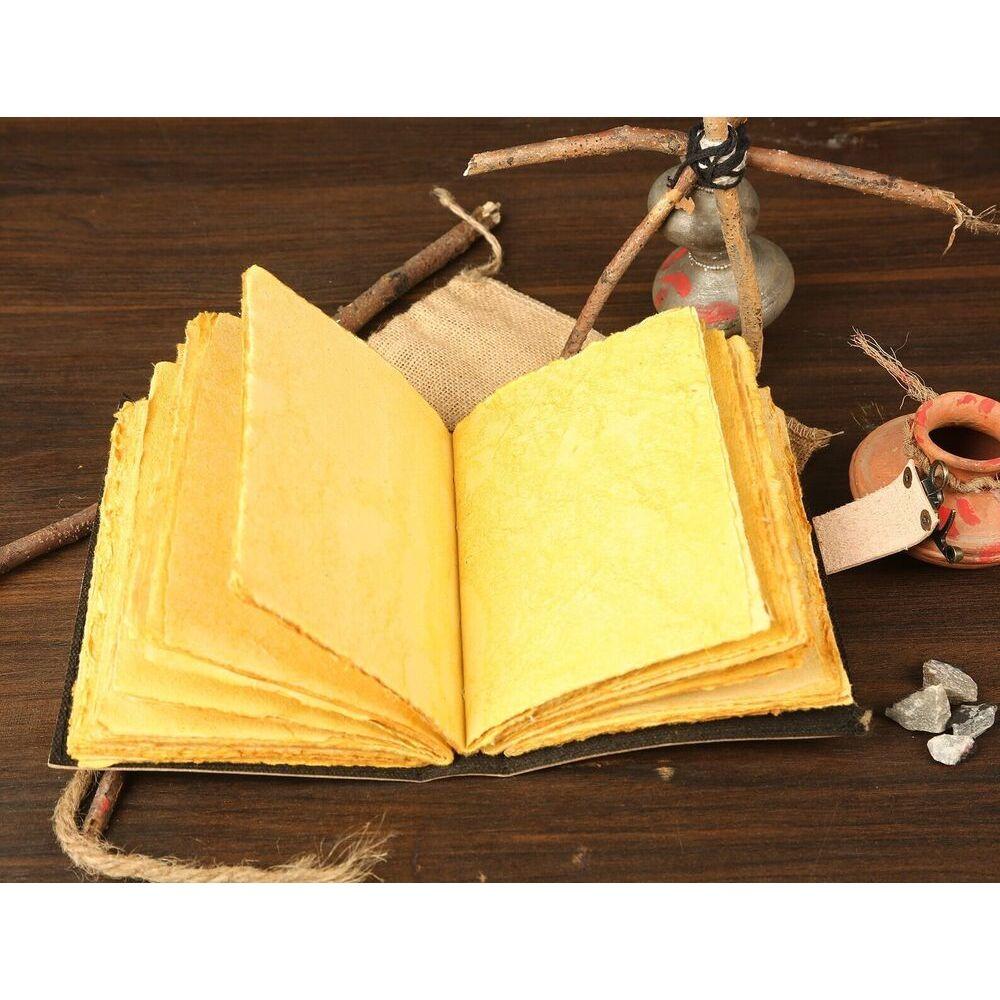 Spell Book of Shadows Vintage Leather Bound Journal Luna Moth Witch Antique Book