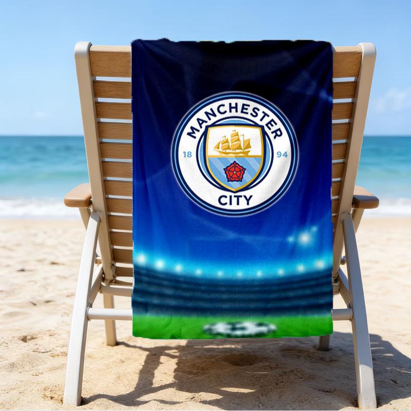 Пляжное полотенце с принтом City Football Club, супермягкое из микрофибры, идеальный подарок на день рождения, для бассейна, пляжа, путешествий, для семьи и друзей