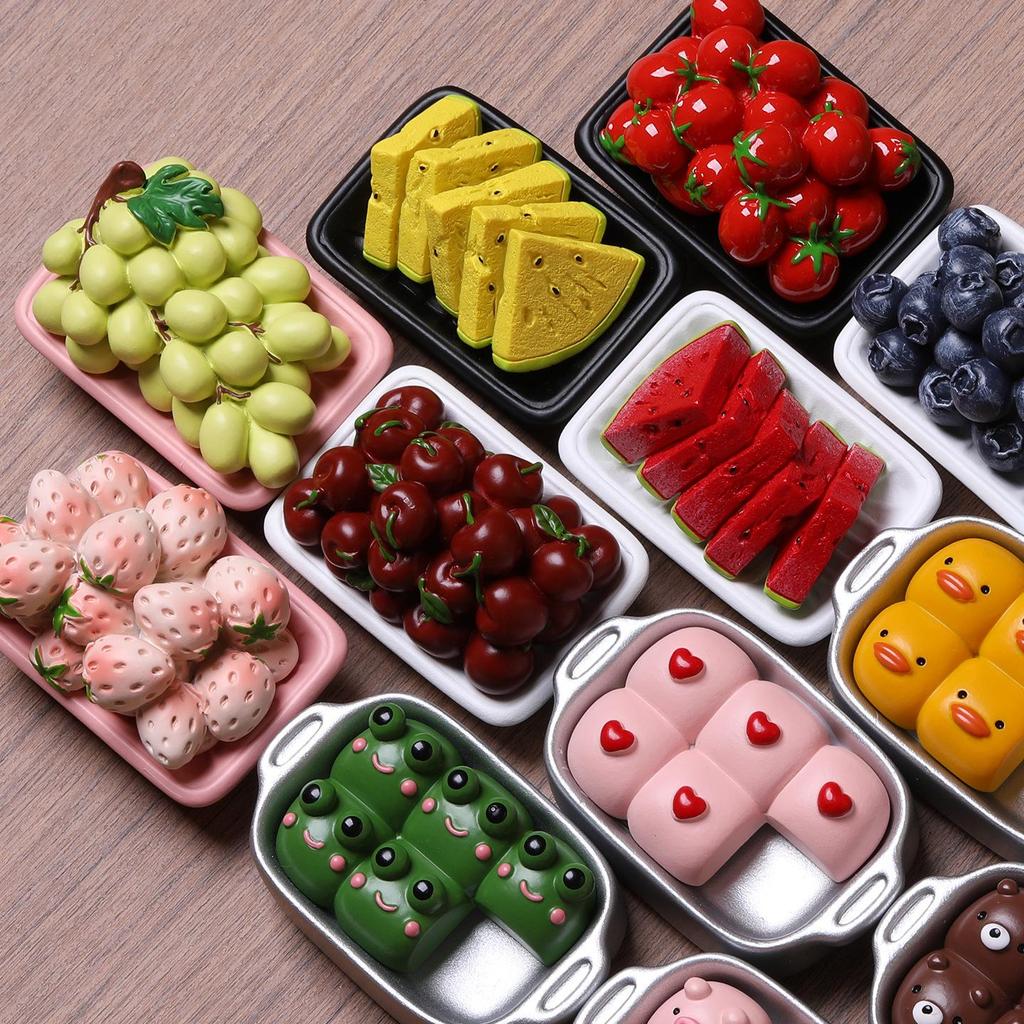 3D Fruit Magnet: Watermelon, Cherry, Strawberry Cat Design