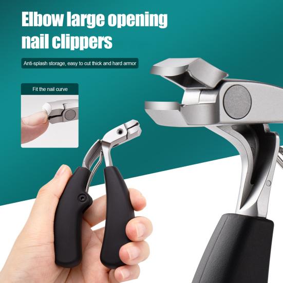 Nail Clippers for Thick Nails Heavy Duty Toenail Clippers with Collection Box Wide Wide Jaw Opening Fingernail Clipper for Seniors