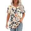 Women's Retro Printed Fashion Casual Round Neck Short Sleeve T-Shirt Top