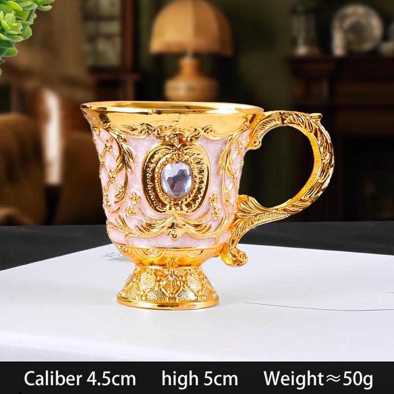 Classical Elegant Wine Glass, Enamel Rose Goblet for Wedding, Party & Home Bar,Vintage Rose Pattern Wine Cup, Gold/Silver Plated Pumpkin Cup