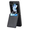 For Samsung Galaxy Z Flip6 5G Phone Case Card Slot Kickstand PU+PC Cover with Finger Ring