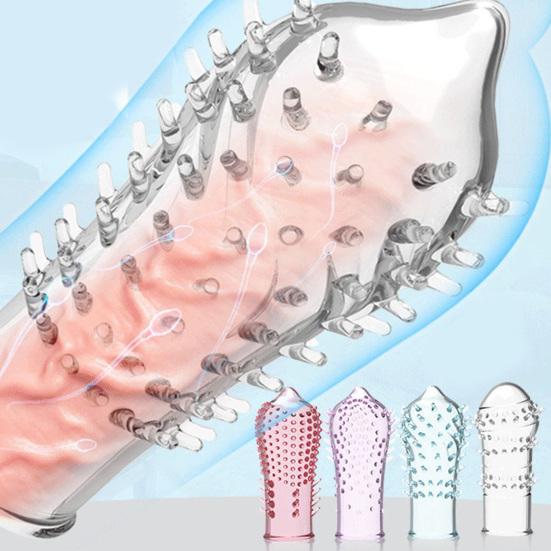 Penis Ring Granular Barbed Sexual Stimulation Translucent Delay Ejaculation Lock Ring for Male