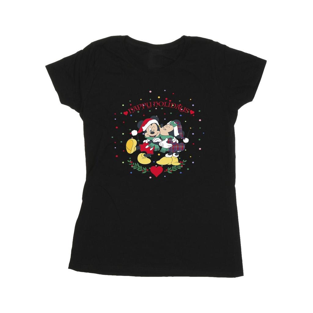 Disney Womens/Ladies Mickey Mouse Mickey Minnie Christmas Cotton T-Shirt