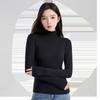 Wool Mid-Neck Slim Fit Women's Long-Sleeve Top, Versatile Autumn/Winter Layering, Warm & Cozy