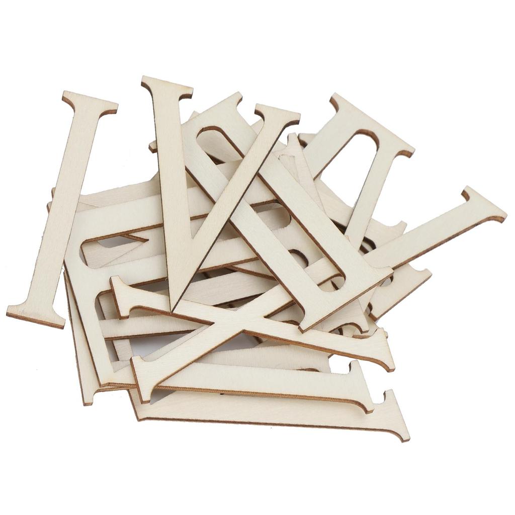 12Pcs Wooden Roman Numerals DIY Clock Numbers Wood Craft Hand Made Decorations 7CM