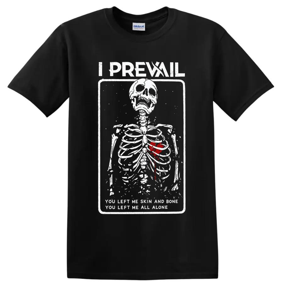 I Prevail Skeleton Heart Metal Band T Shirt Gothic Music Concert Tee Gift Art