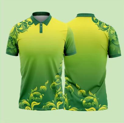 Colorful beautifully patterned polo shirt gradient 3D printed t-shirt summer street summer sports short sleeve flip