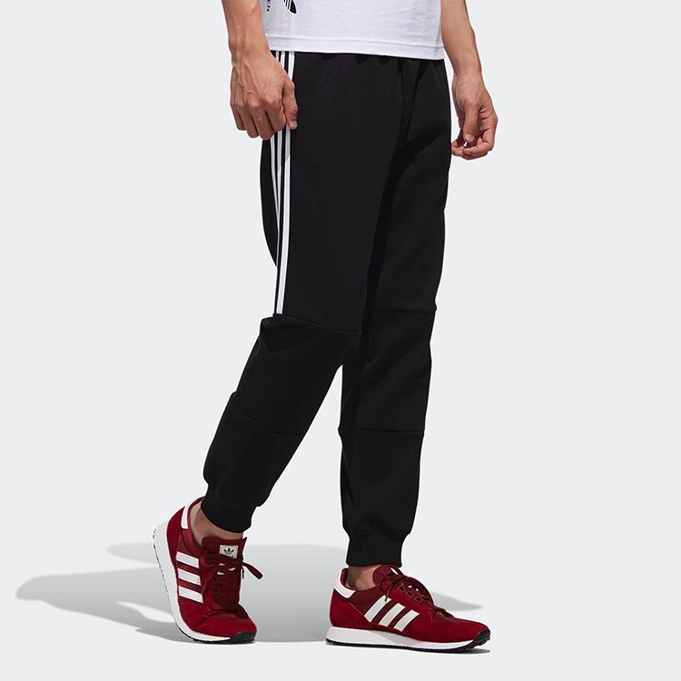 adidas Оригинальные повседневные зауженные спортивные штаны с логотипом в виде трилистника, мужские брюки, черные DX4225