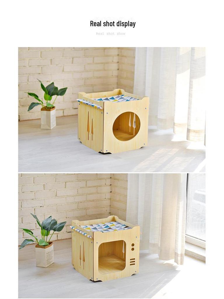 Yue Shang Multi-Function Cat Bed: Hammock, Climbing Frame, Tree, and Enclosed Box with Mat