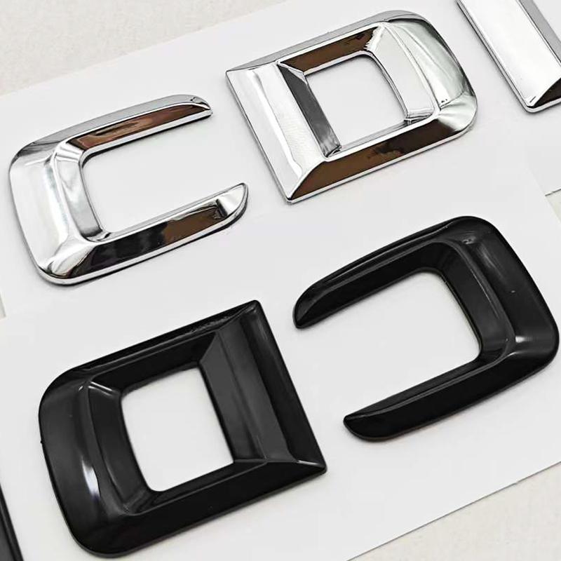 CDI Letter Emblem For Mercedes Benz Trunk Logo Badge W204 W205 W211 W212 W164 W166 CLA GLS GLE Class Chrome Glossy Black Sticker