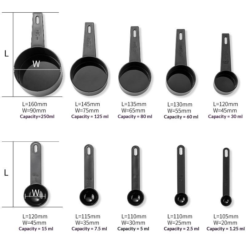 Plastic Measuring Cups And Spoons Set With BPA Free Material And Engraved Markings Perfect For Home Baking Cooking And Meal Pre